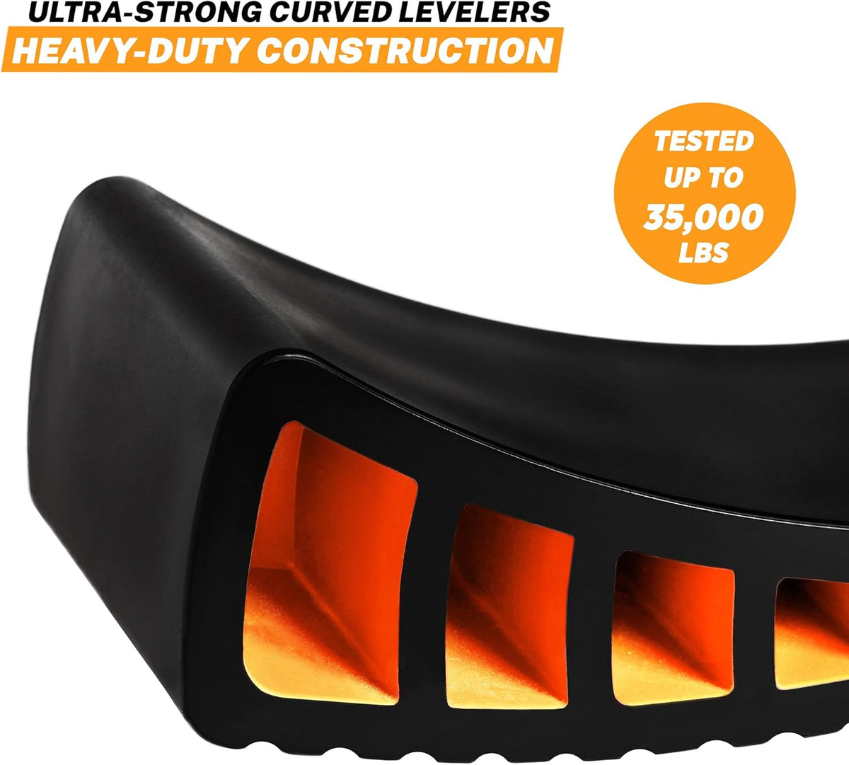 Curved RV Levelers with Wheel Chocks, Rubber Mats and Carry Bag C8606
