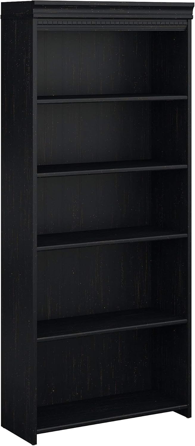 5 Shelf Antique White Bookcase R168