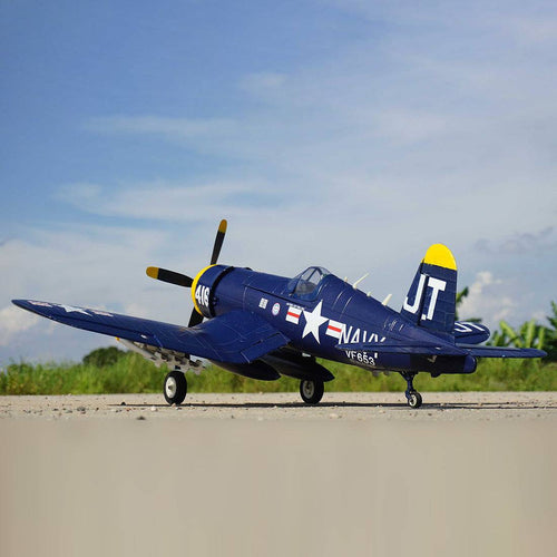 1200mm Wingspan RC Airplane Fighter Model with Auto Landing Gear (Navy Blue) W754883