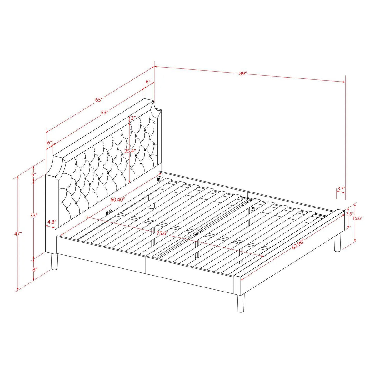 3-Piece Wooden Queen Bedroom Set P363