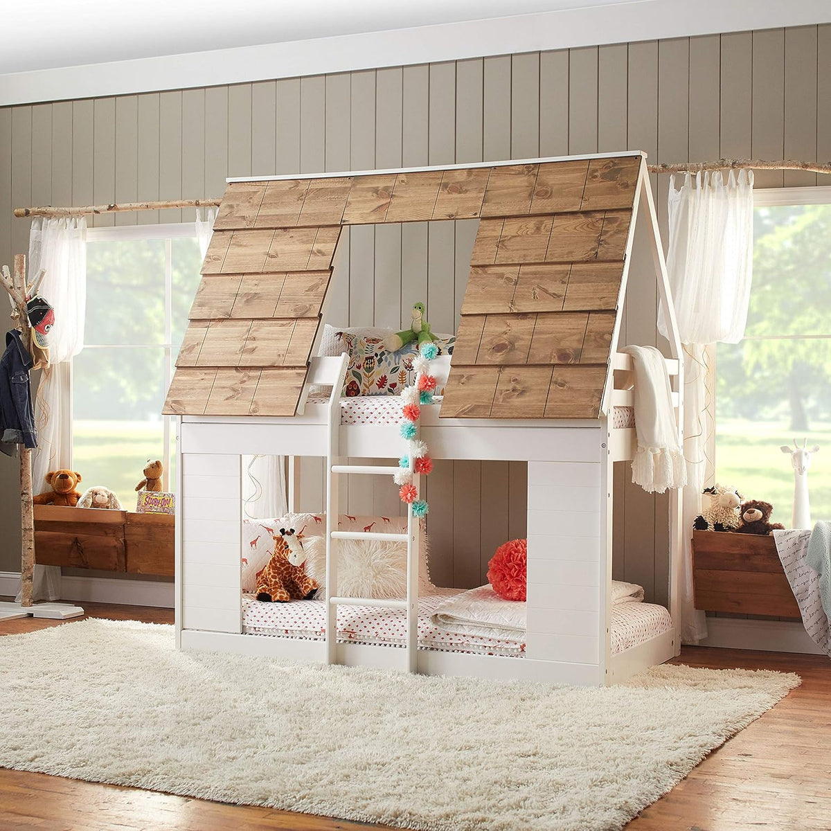 Twin Bunk Bed House J75453