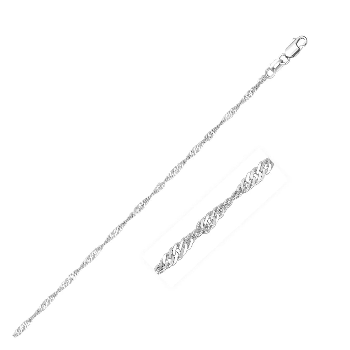 14K White Gold Singapore Chain 16'' V5609