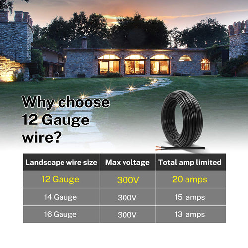 12/2 Low Voltage Landscape Lighting Cable 100 Feet C9853