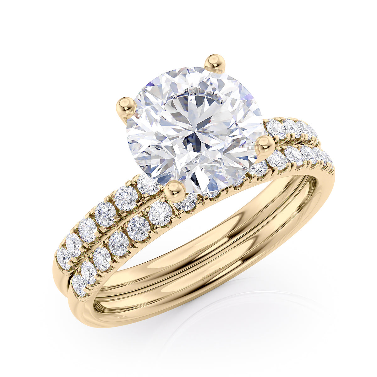 2 1/2 Carat Diamond and Moissanite Engagement Ring in 14k Yellow Gold V92978