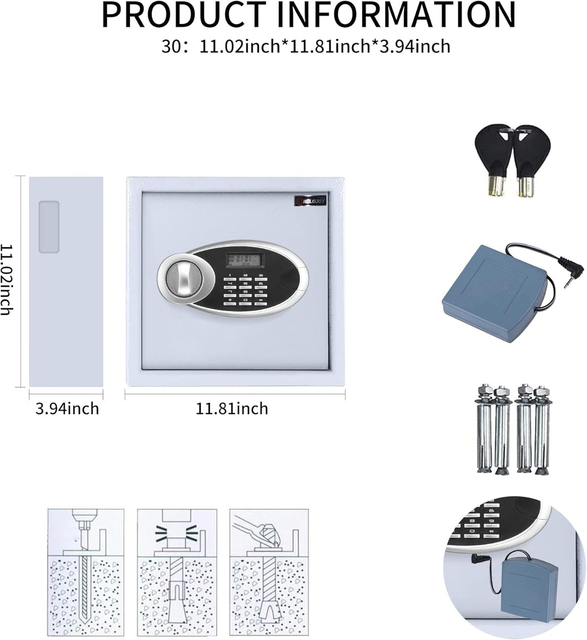 30 Keys Capacity Metal Steel Key Cabinet with Digital Lock Q91833