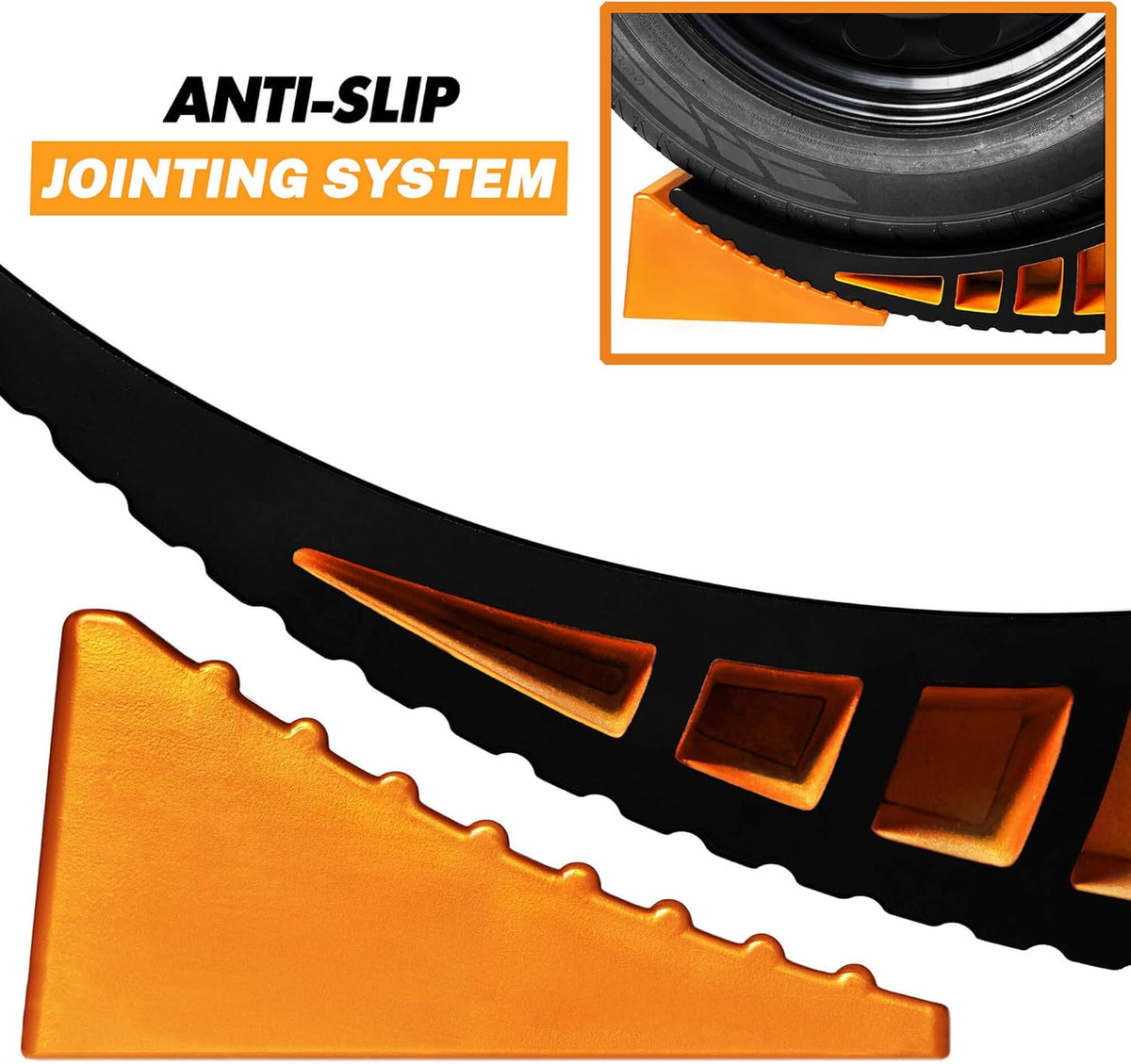 Curved RV Levelers with Wheel Chocks, Rubber Mats and Carry Bag C8606