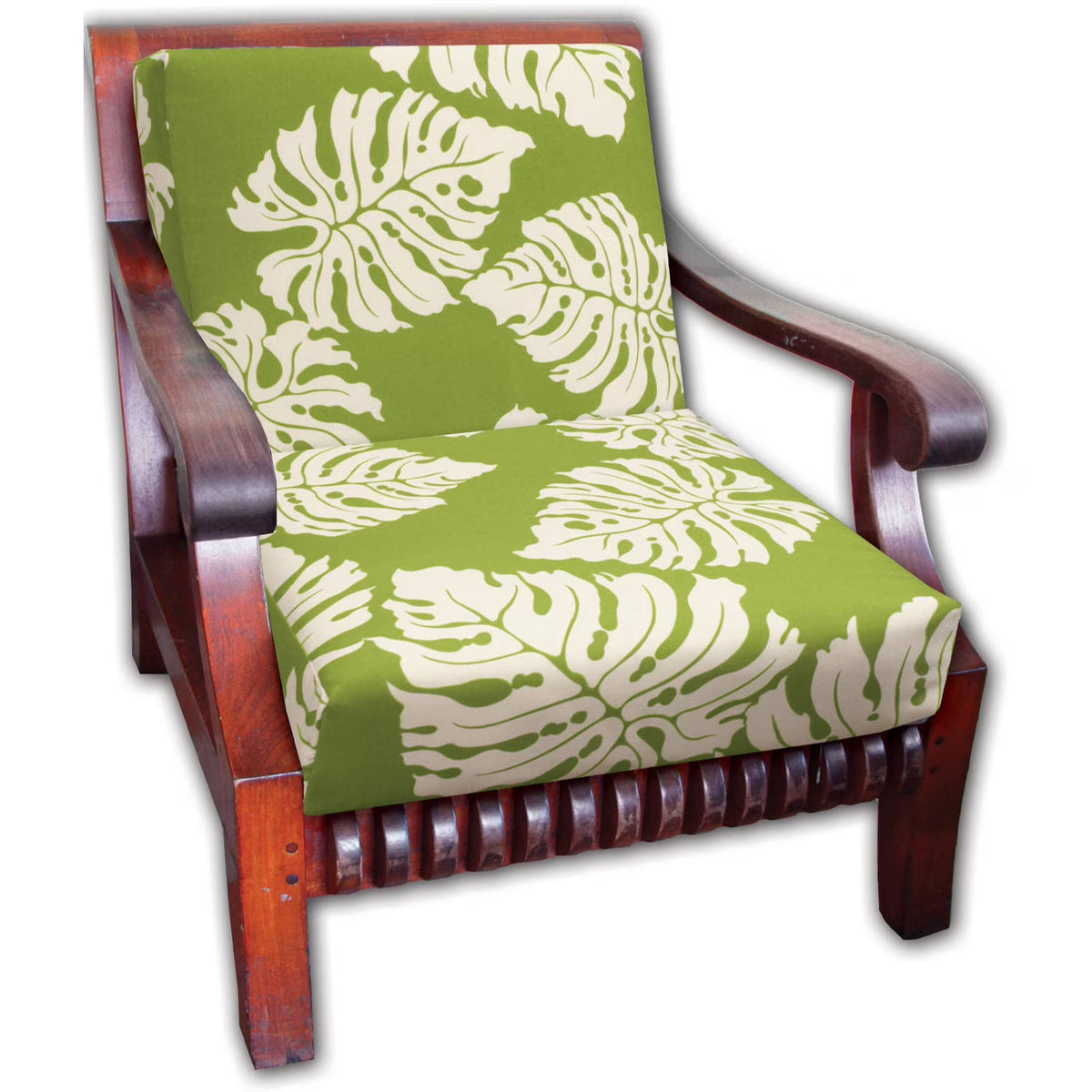 Monstera Leaf Cushion Seat Cover 1 Pair Set, Canvas Fabric N80968