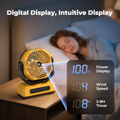 30000mAh Portable Camping Fan with RGB Lantern P46140