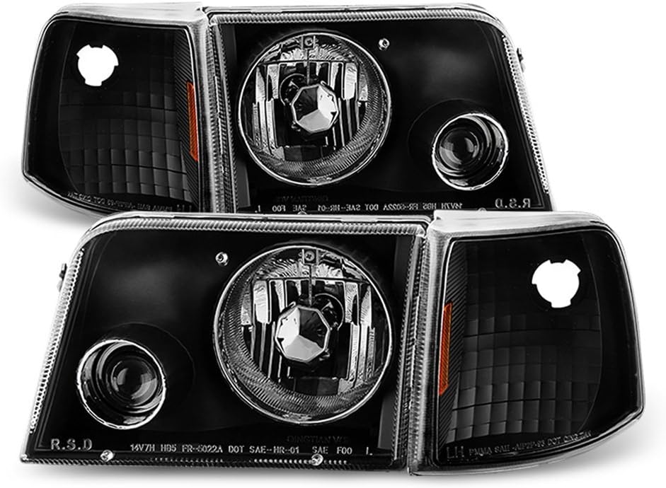 Black Headlights + Corner Signal Lamps with Fog Lights G9206