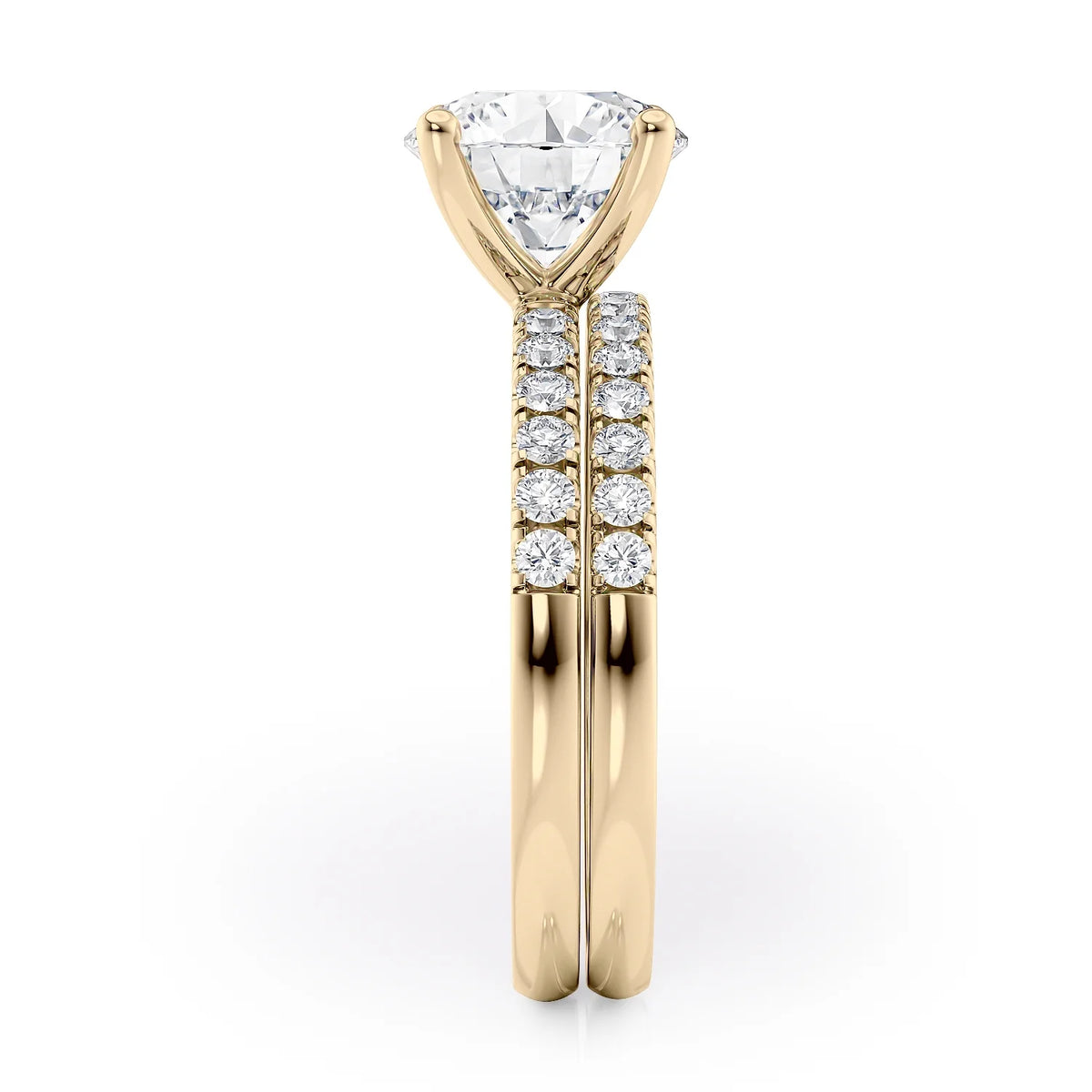 2 1/2 Carat Diamond and Moissanite Engagement Ring in 14k Yellow Gold V92978
