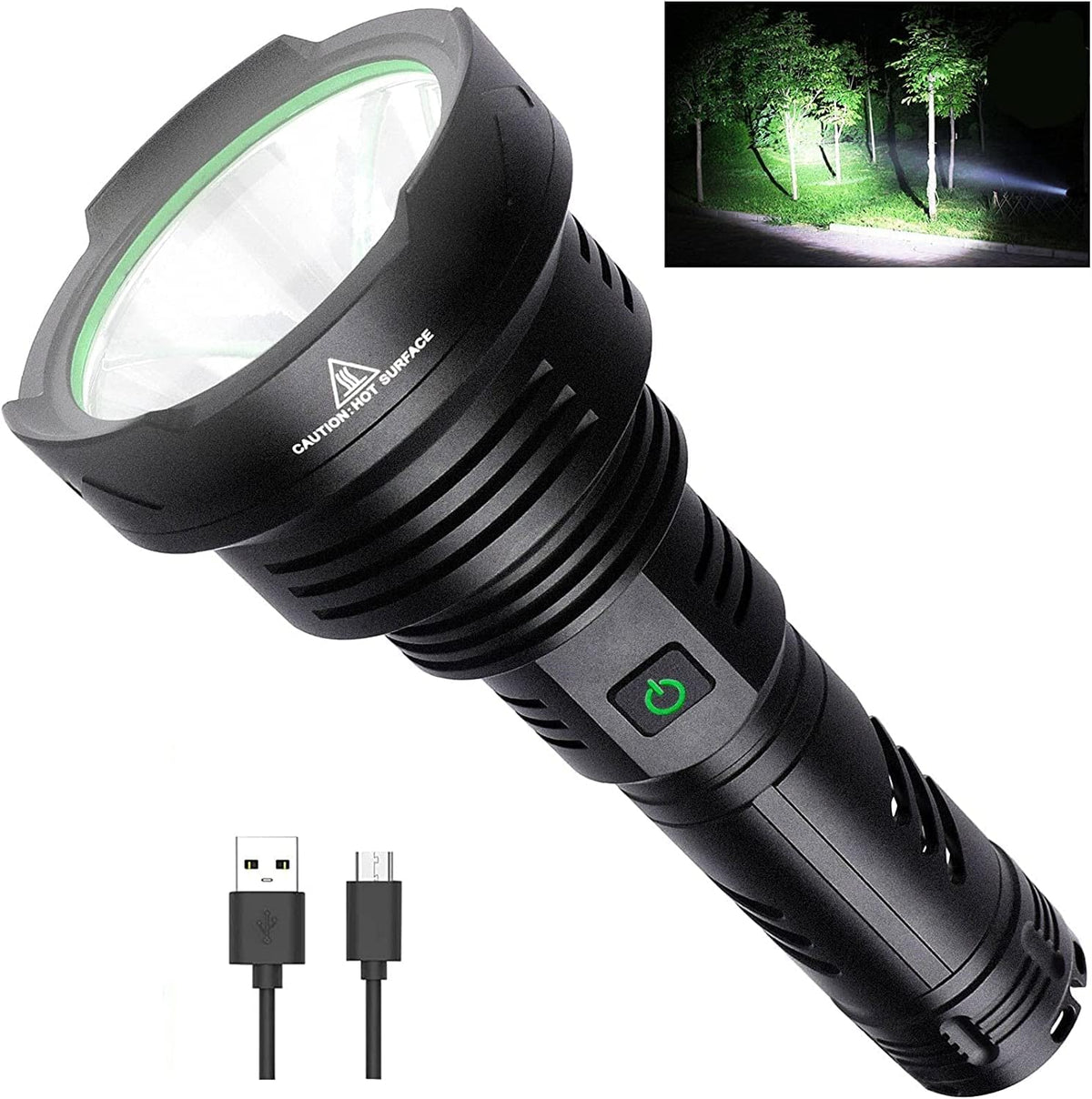USB Rechargeable LED Flashlight, 100000 Lumens, 5 Modes, IPX6 Waterproof Z664