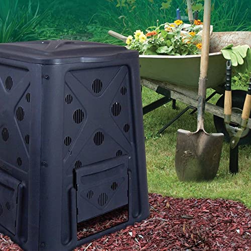 Black 65 Gallon Outdoor Compost Bin with Lid V635813