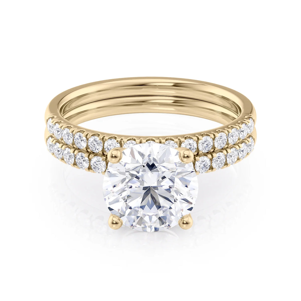 2 1/2 Carat Diamond and Moissanite Engagement Ring in 14k Yellow Gold V92978