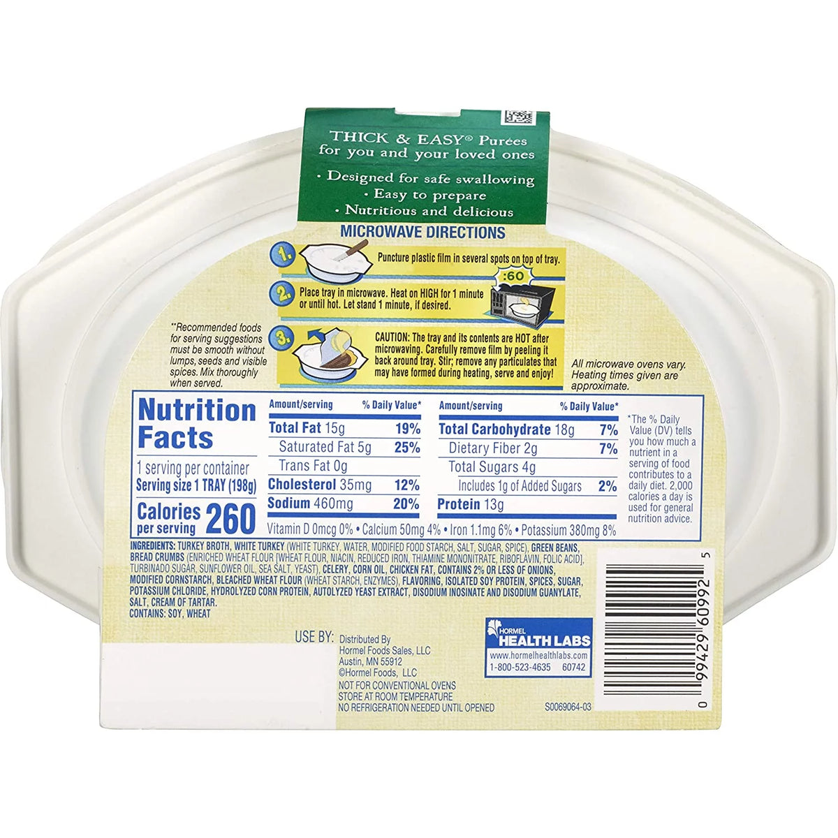 Purees Roasted Turkey with Bread Stuffing & Green Beans 7 oz Pack of 3 Z77211