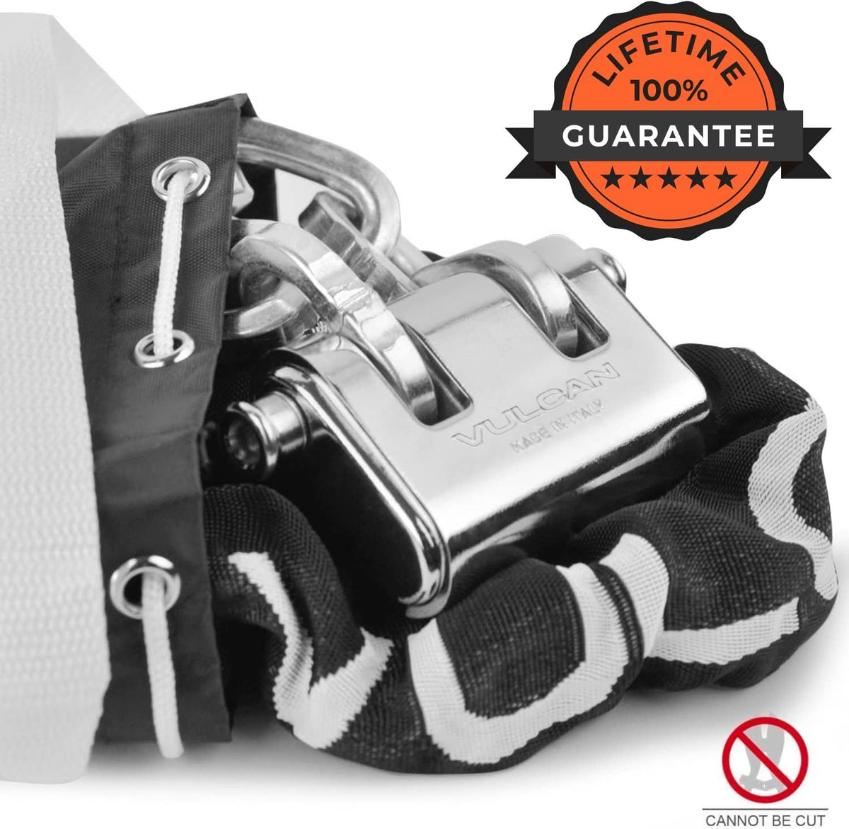 Security Chain and Lock Kit - Case-Hardened - 5/16 Inch x 9 Foot Chain F8977