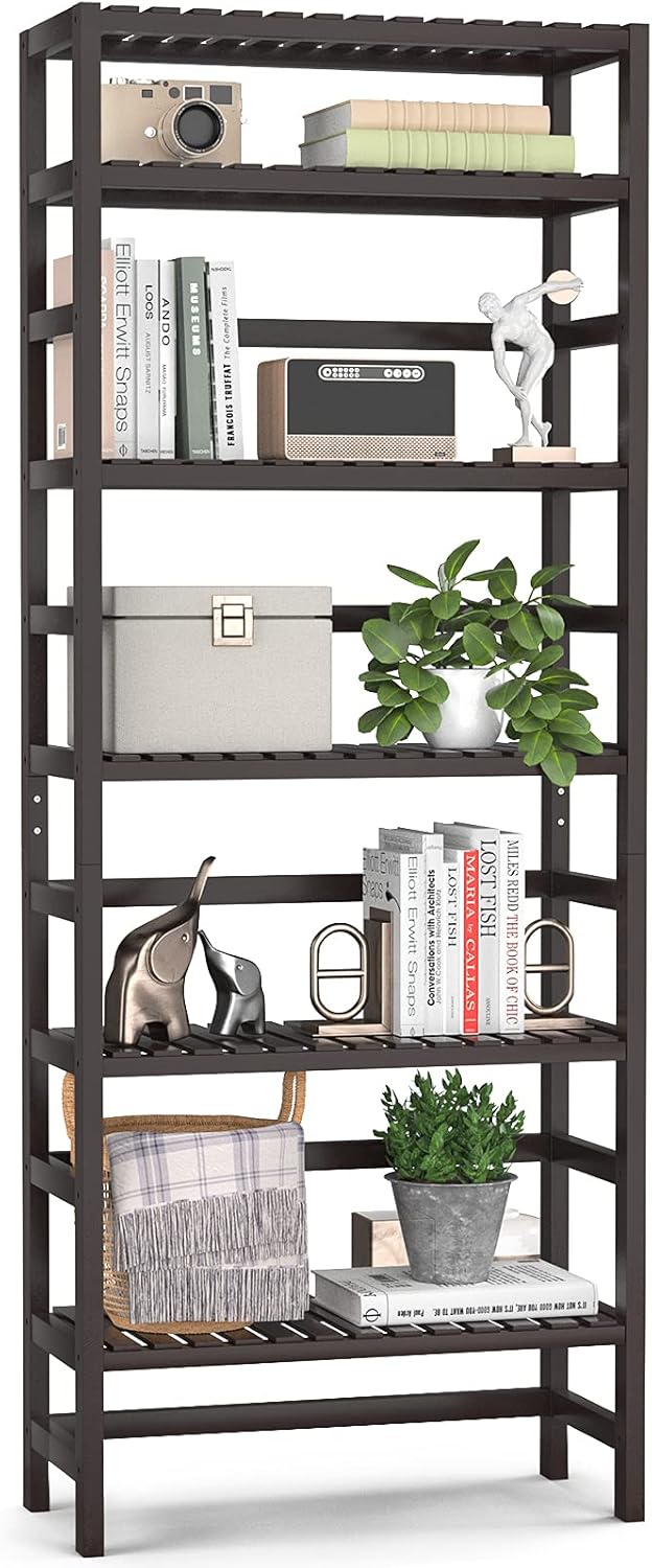 Bamboo 6-Tier Tall Bookcase 63.4” Shelving Unit C5052