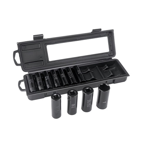 11-Piece 1/2 Drive 6-Point Deep Impact SAE Socket Set X456