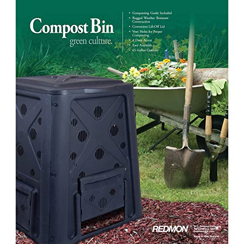 Black 65 Gallon Outdoor Compost Bin with Lid V635813