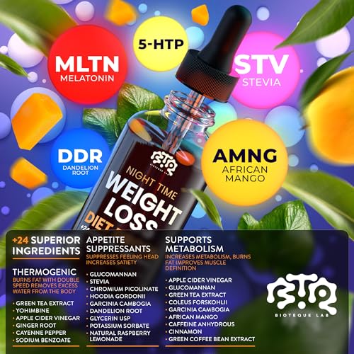 Night Time Weight Loss Diet Drops - Apple Cider Vinegar - Cinnamon - Cayenne Pepper B40103