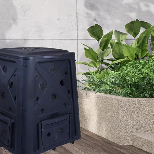 Black 65 Gallon Outdoor Compost Bin with Lid V635813