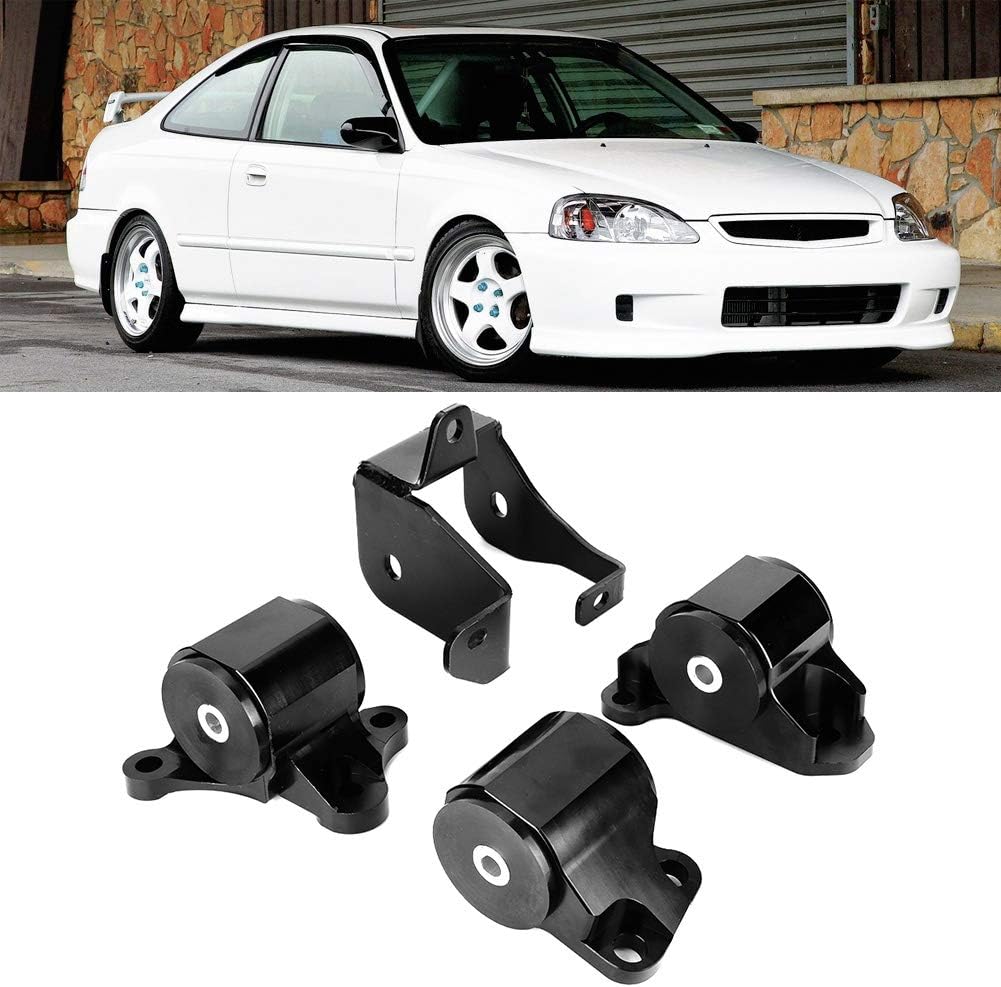 Black Engine Billet Motor Torque Mount Bracket Kit E225296