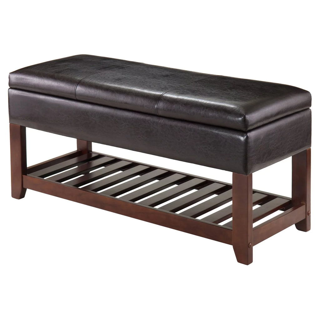 Espresso Walnut Storage Chest Bench L441