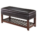 Espresso Walnut Storage Chest Bench L441