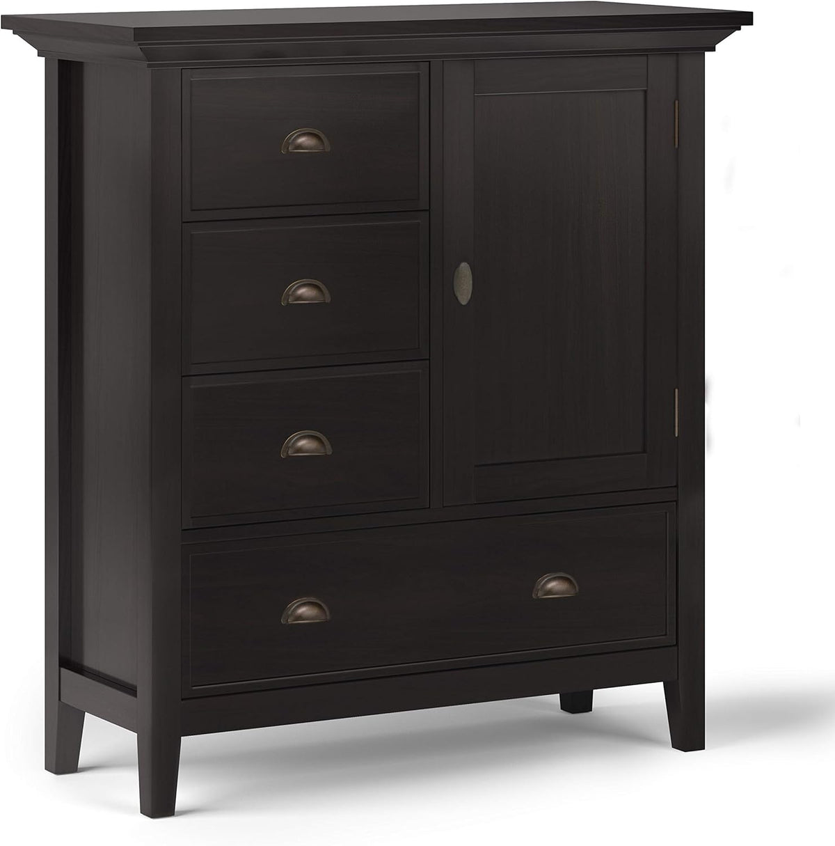 White Solid Wood Storage Cabinet with 3 Drawers L542502