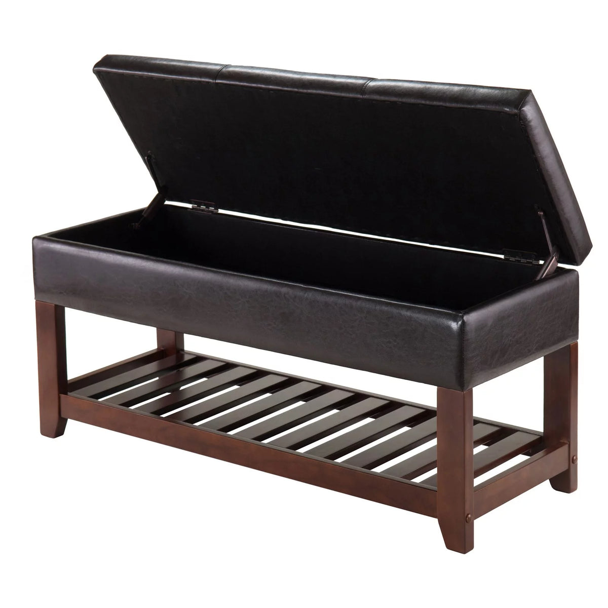 Espresso Walnut Storage Chest Bench L441