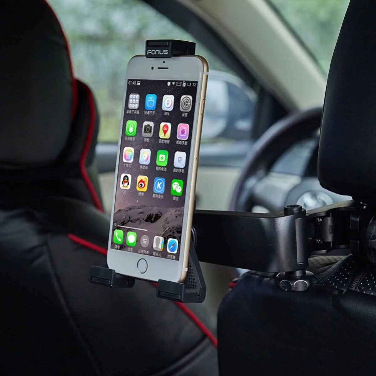 Black Rotating Car Headrest Tablet Holder K26519