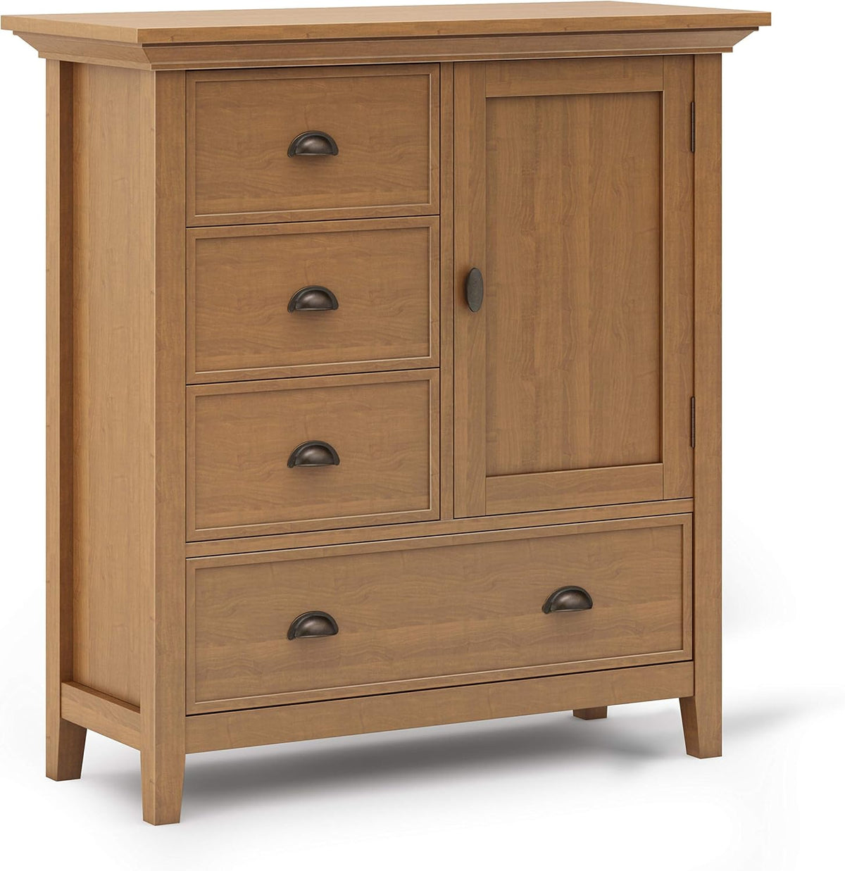 White Solid Wood Storage Cabinet with 3 Drawers L542502