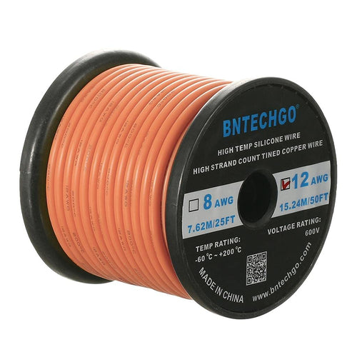 12 Gauge Silicone Wire Spool 100 ft Black Flexible 12 AWG Stranded Tinned Copper Wire Pack of 2 G44778
