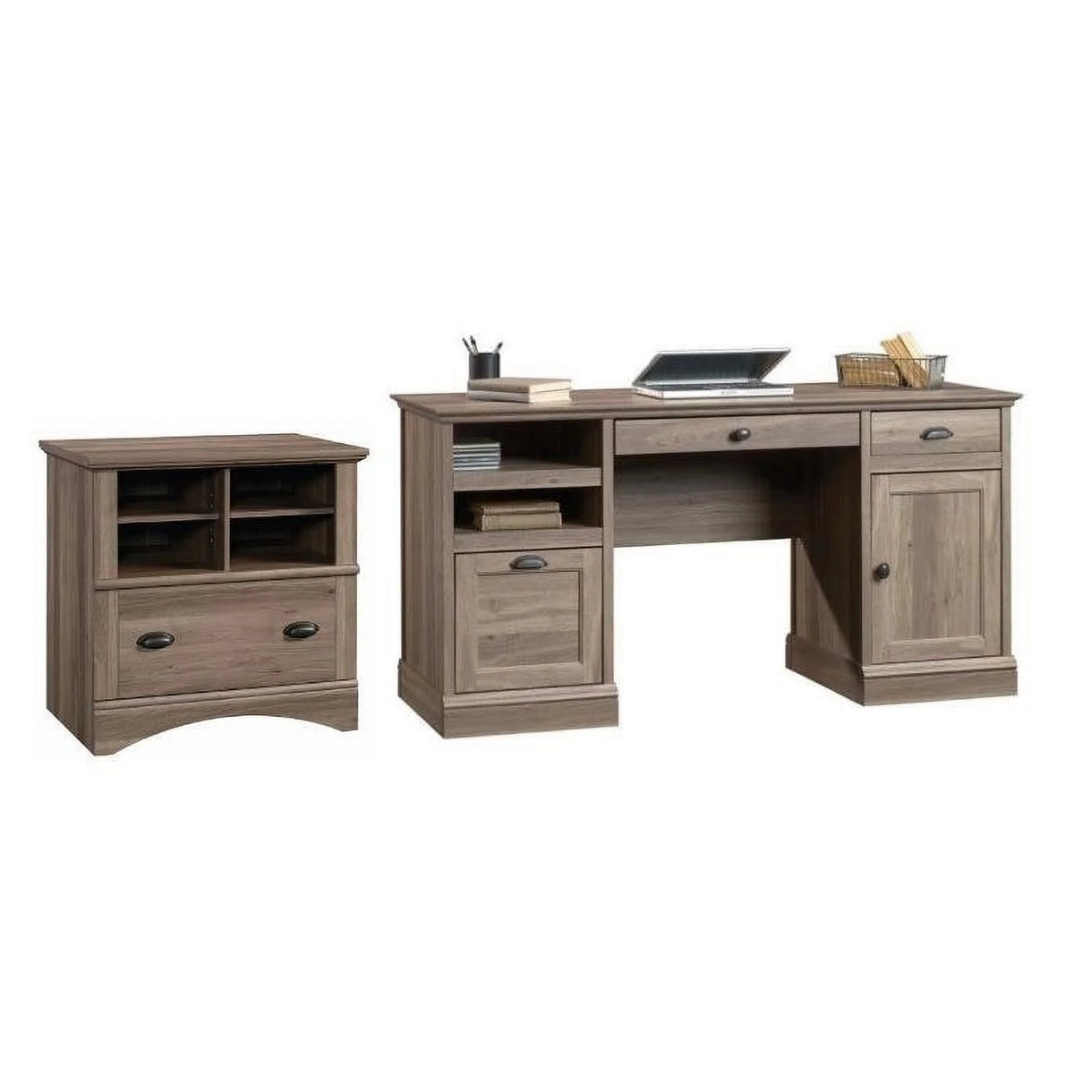 2PC Office Set with Executive Desk and Lateral File Cabinet L409