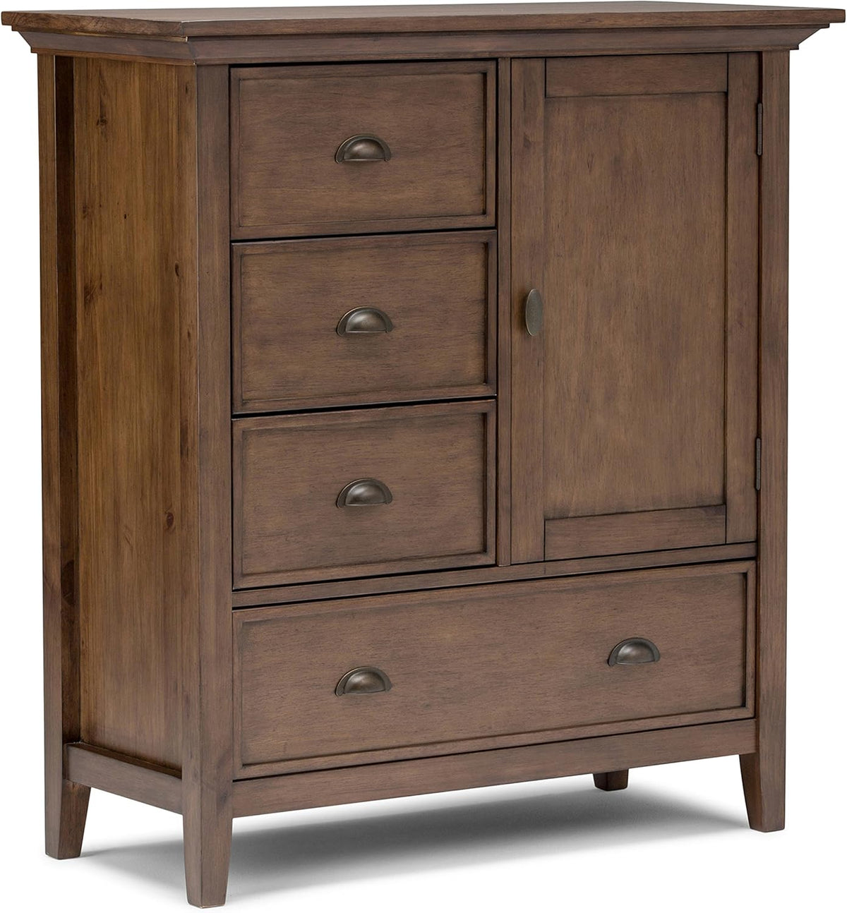 White Solid Wood Storage Cabinet with 3 Drawers L542502
