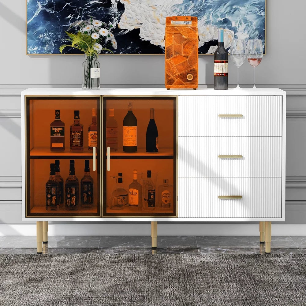 Sideboard Buffet Cabinet with Tempered Glass Doors Z8330