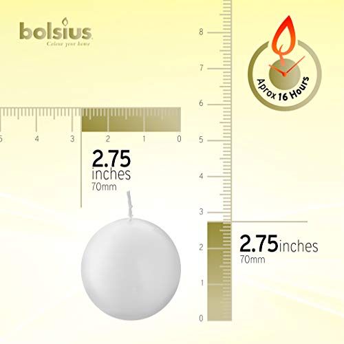 10 Count White Ball Candles - 2.75 Inches Unscented Candle Set K761146