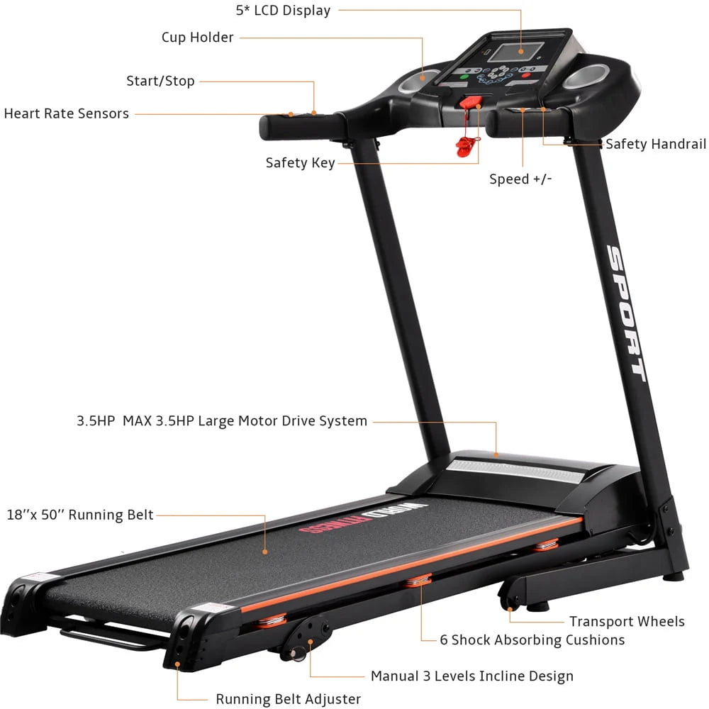 Folding Electric Treadmill with Incline X395