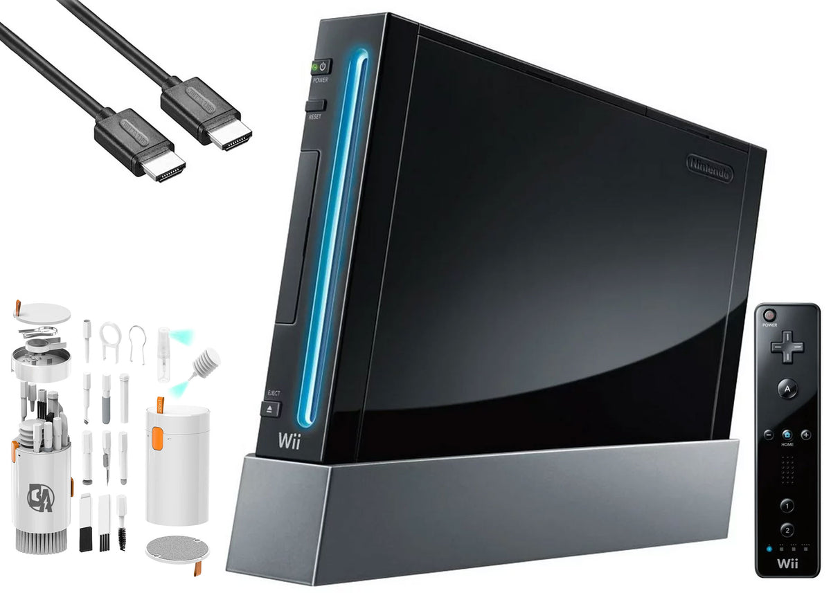 Black Gaming Console Bundle with HDMI Cable Cleaning Kit K6548
