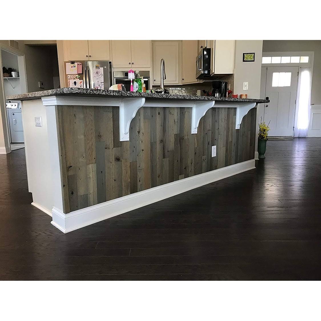Reclaimed Wooden Wall Planks, Peel and Stick, 5x22 Wide, 10 Sq. ft, Driftwood M8211