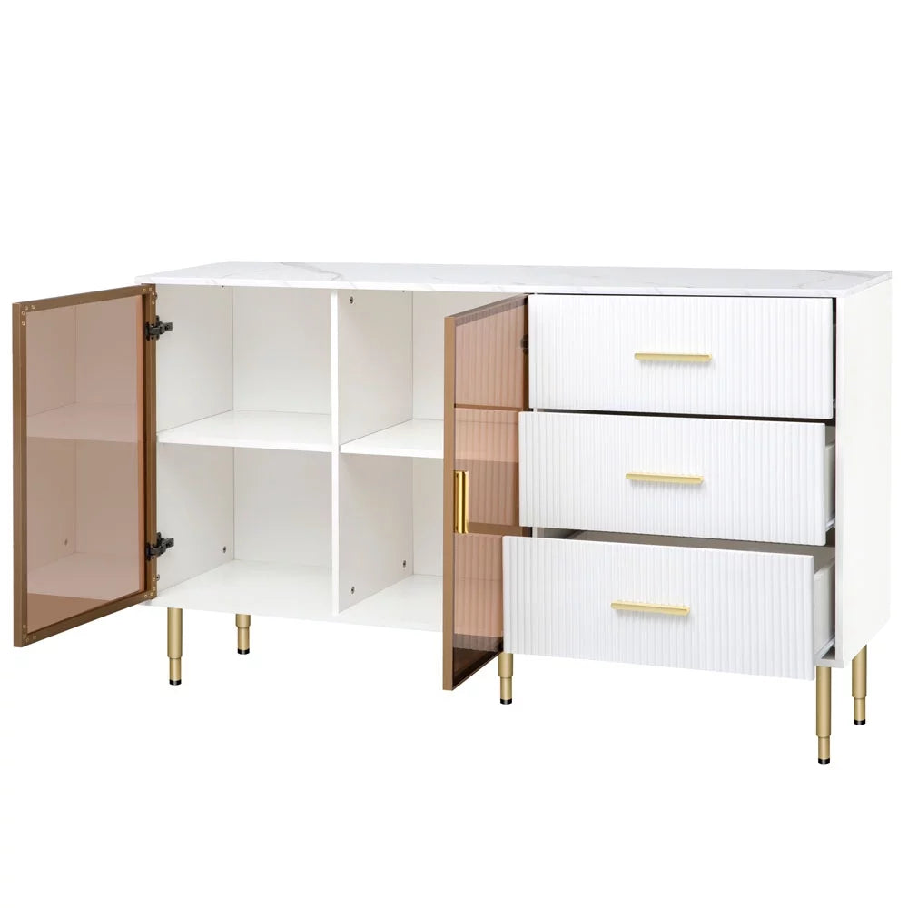 Sideboard Buffet Cabinet with Tempered Glass Doors Z8330