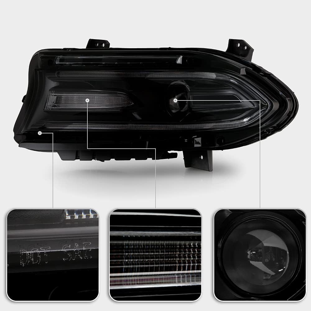 LED DRL Projector Headlights Headlamps Assembly Pair Y53280