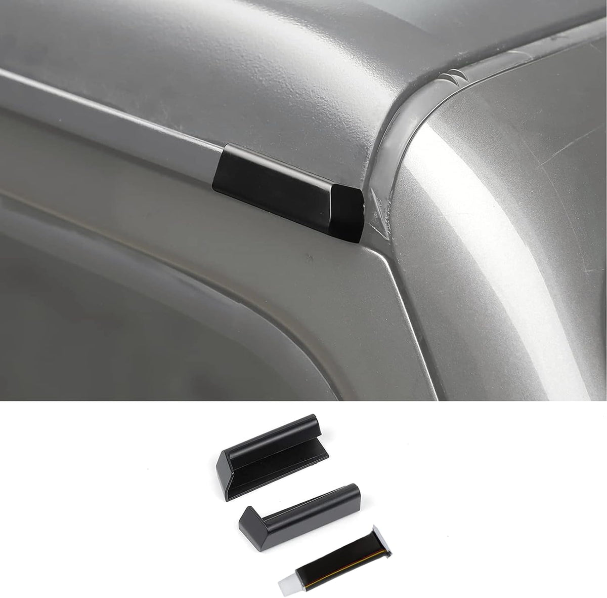 Black ABS Rain Gutter Deflector for Jeep Wrangler JL JLU & Gladiator JT, 1 Pair I78267