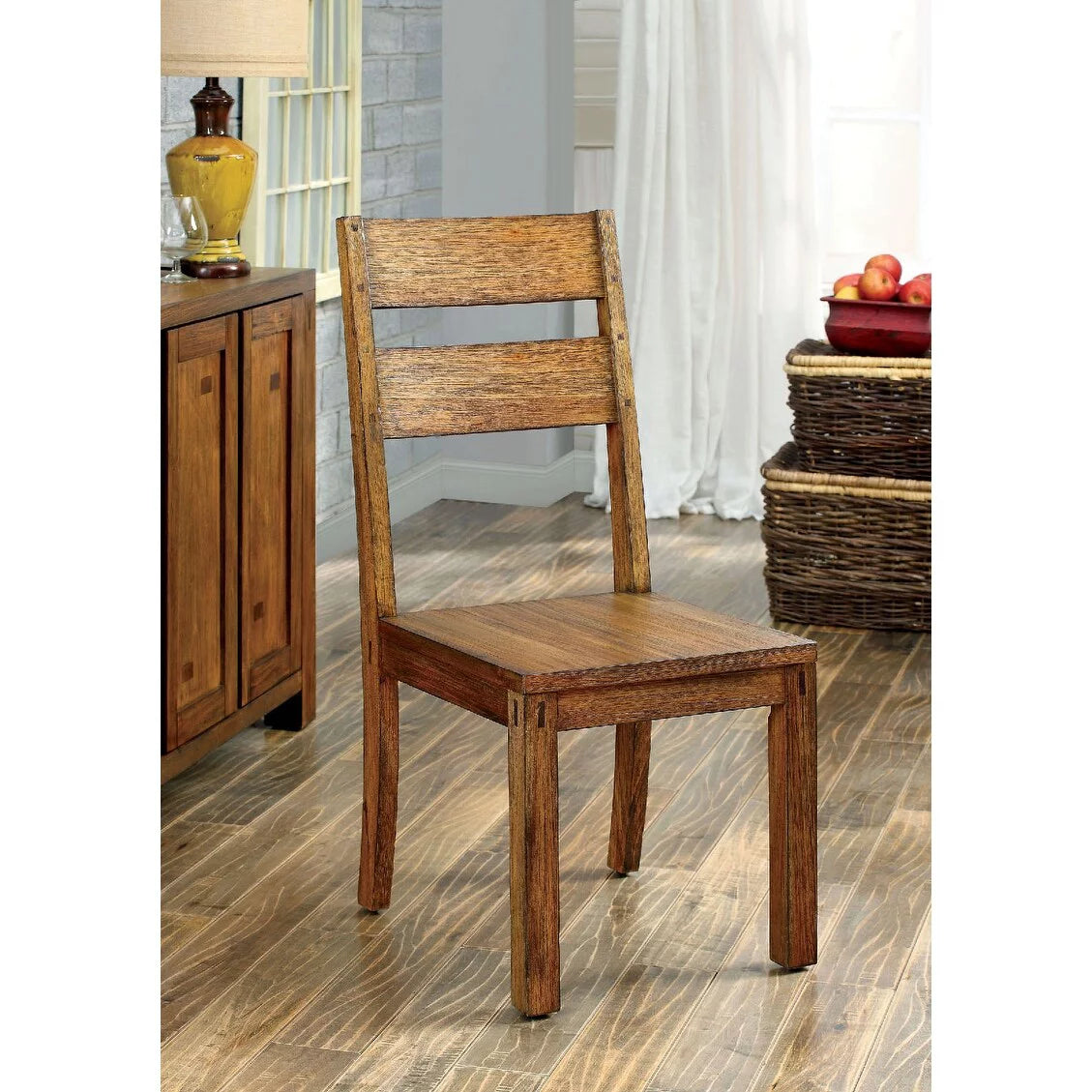 Set of 2 Dark Oak Side Chairs R58647