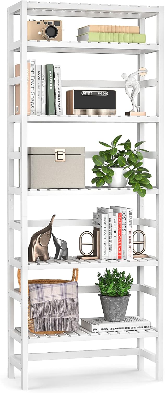 Bamboo 6-Tier Tall Bookcase 63.4” Shelving Unit C5052