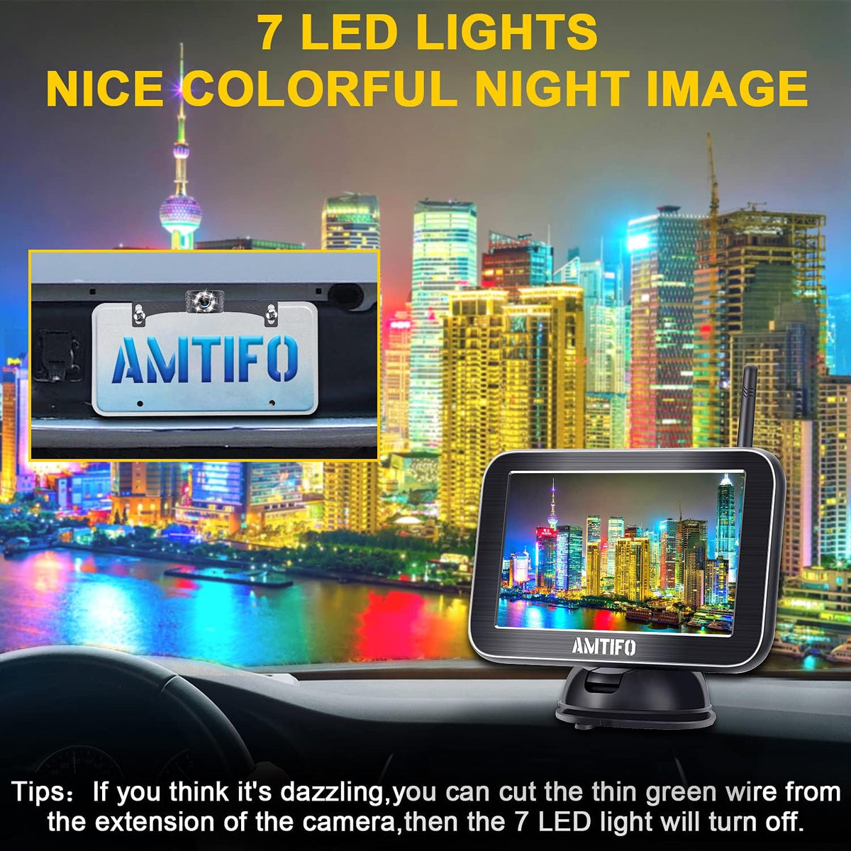HD 1080P Bluetooth Rear View Camera with 5 Inch Split Screen Monitor N4394