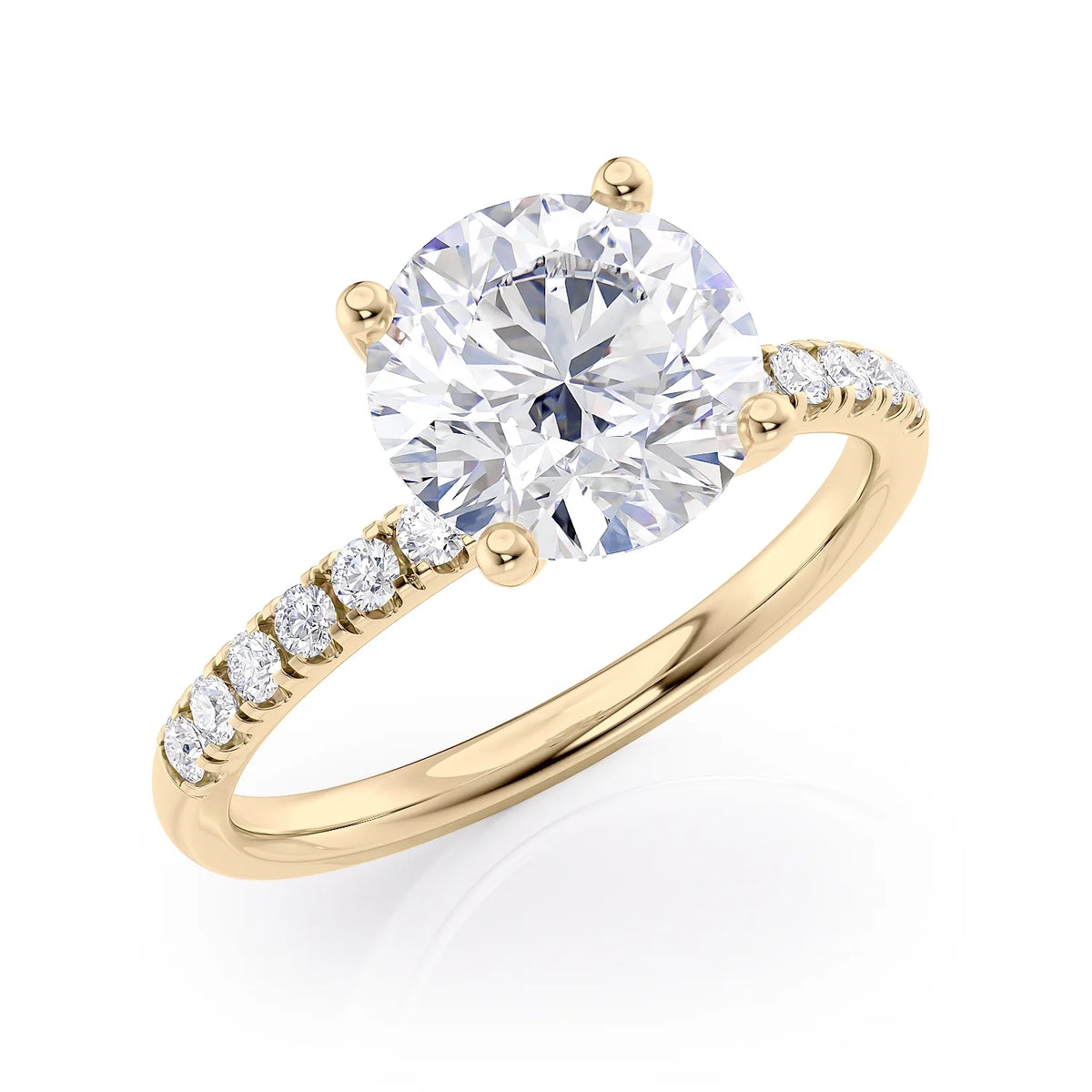 2 1/2 Carat Diamond and Moissanite Engagement Ring in 14k Yellow Gold V92978