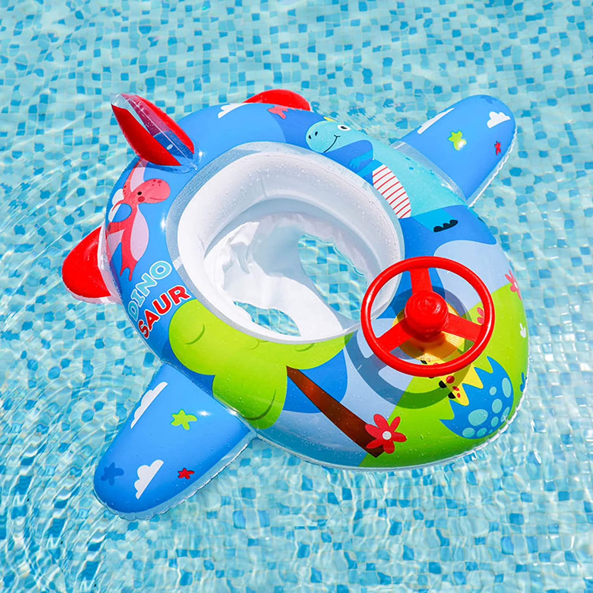 Inflatable Pool Float Ring with Steering Wheel Horn for Kids N235