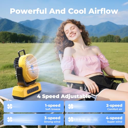 30000mAh Portable Camping Fan with RGB Lantern P46140