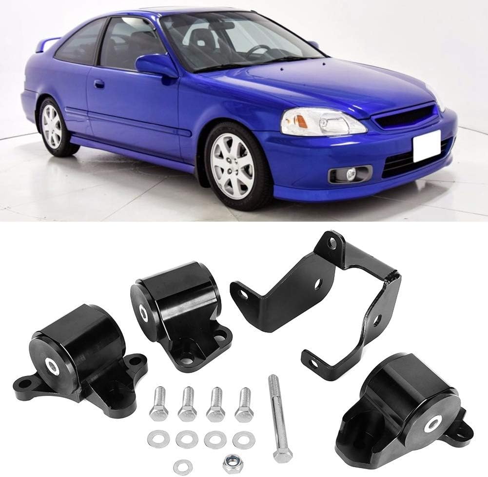 Black Engine Billet Motor Torque Mount Bracket Kit E225296
