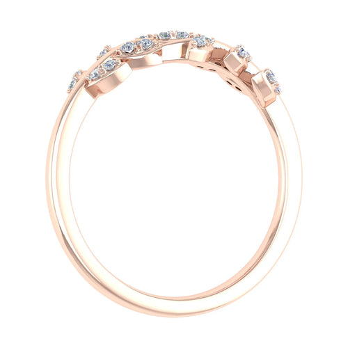 10K Rose Gold Diamond Nature Wedding Band A6624